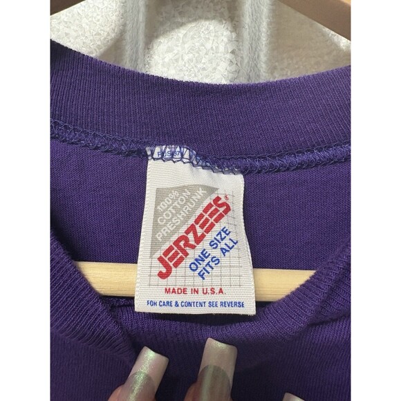 Jerzees Vintage Single Stitch Oversized Night Gown Shirt Dogs Royal Purple OSFA. - Picture 6 of 7